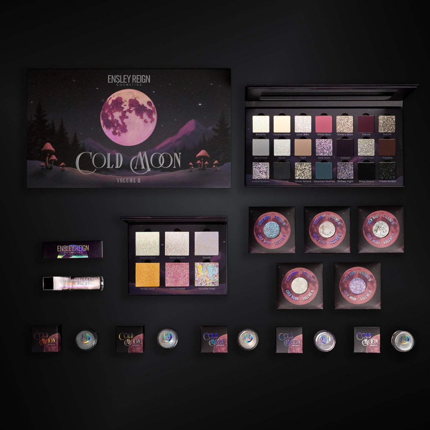 Cold Moon Volume II Full Collection Bundle with FREE 5 - Pan Magnetic Palette - Ensley Reign Cosmetics